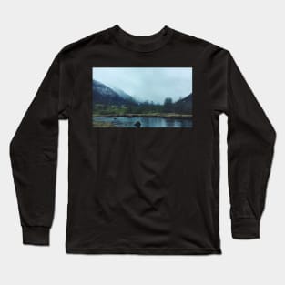 Foggy Norway Mountain Landscape Long Sleeve T-Shirt